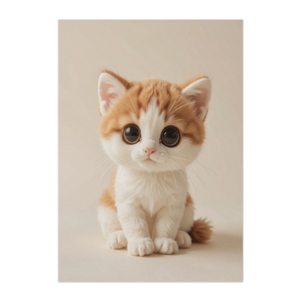 ちょこん座りの子猫 ― まんまるおめめの癒しポスター