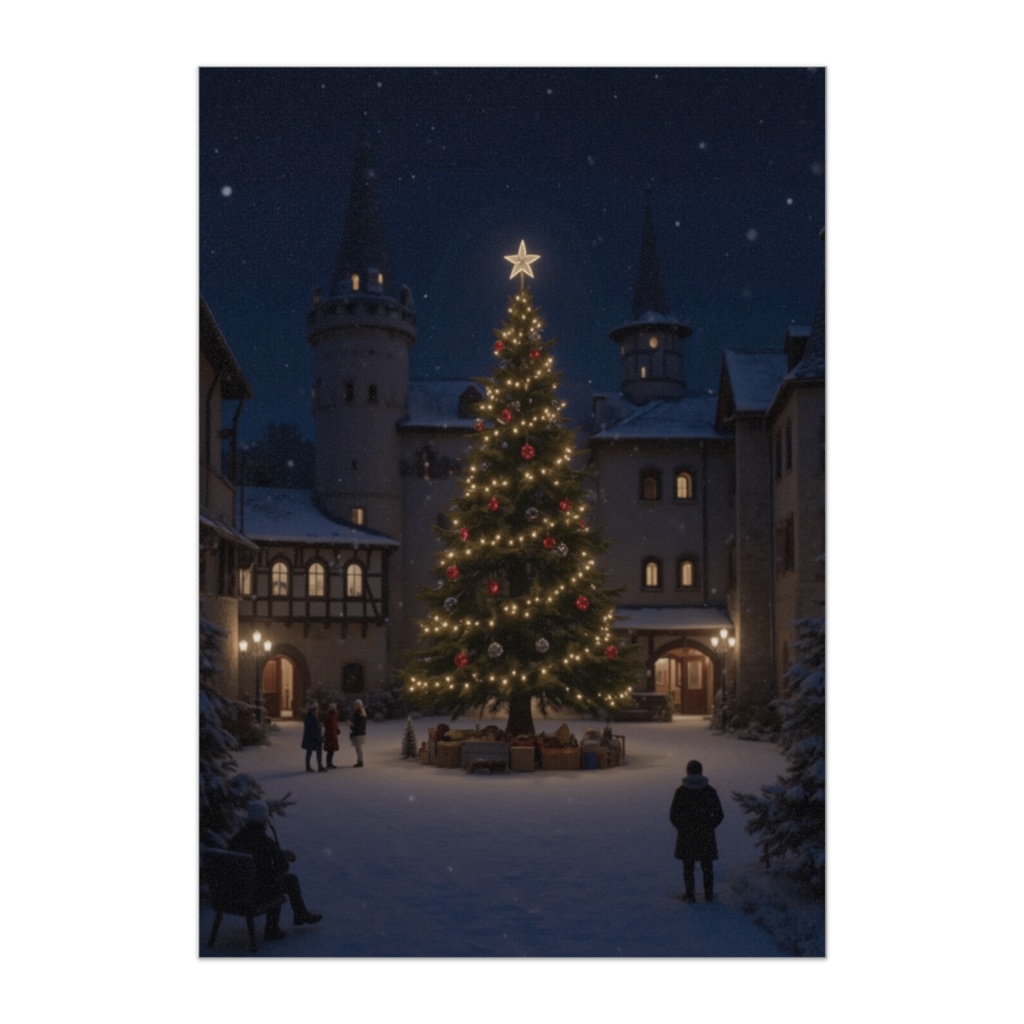 クリスマスツリーの城郭広場