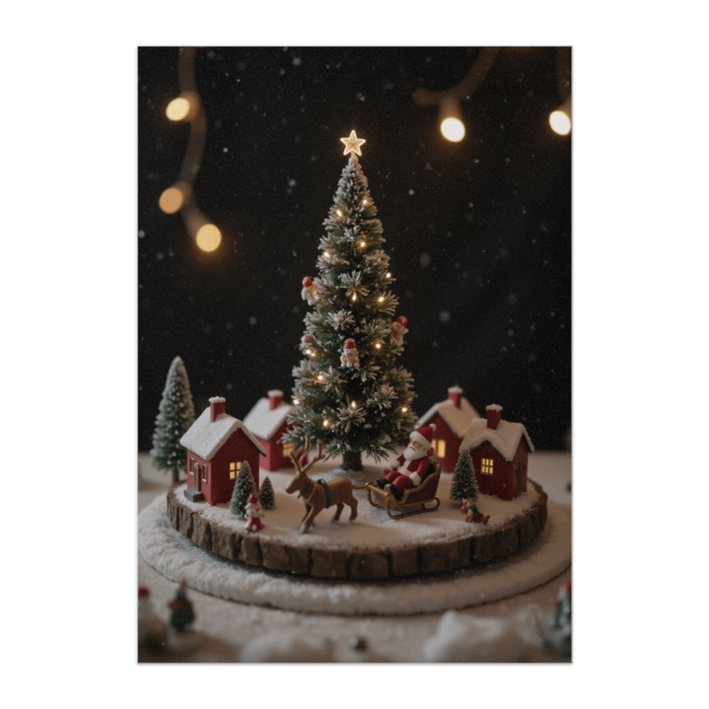 サンタが訪れる雪のクリスマス村