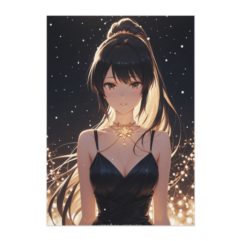 ブラックドレスと冬のきらめき