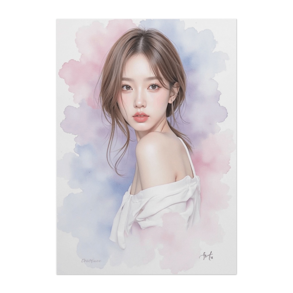 水彩パステルの少女 ― Soft Glow Portrait