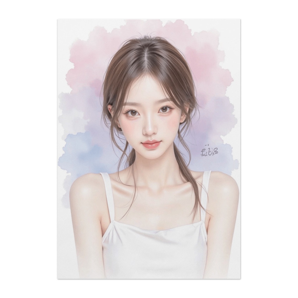 透明色のまなざし ― Pure Watercolor Portrait
