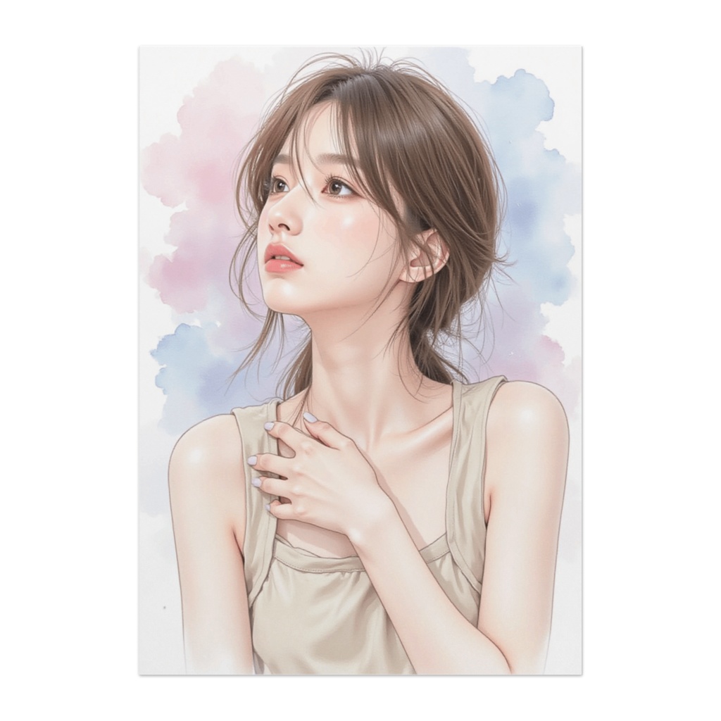 ミスティブルー・アップワードグレイズ(水彩タッチ風)