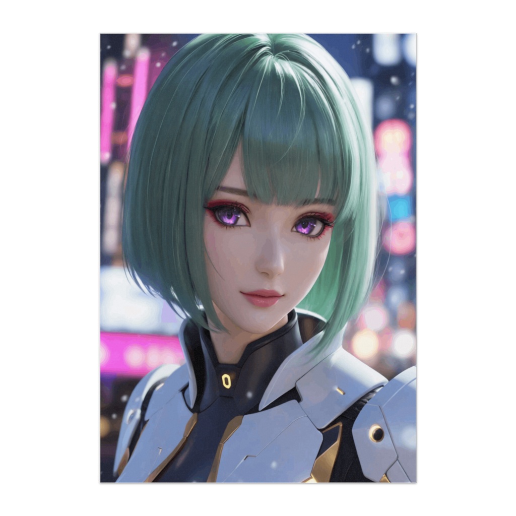 シティライトのサイバーミント少女