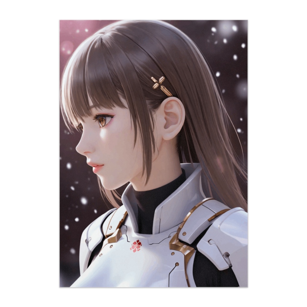 ピンクイルミに佇むブロッサム・サイボーグ