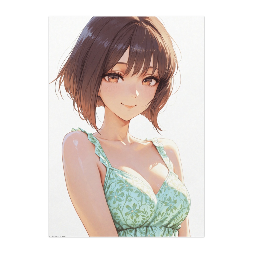 風の中で微笑むボブの少女