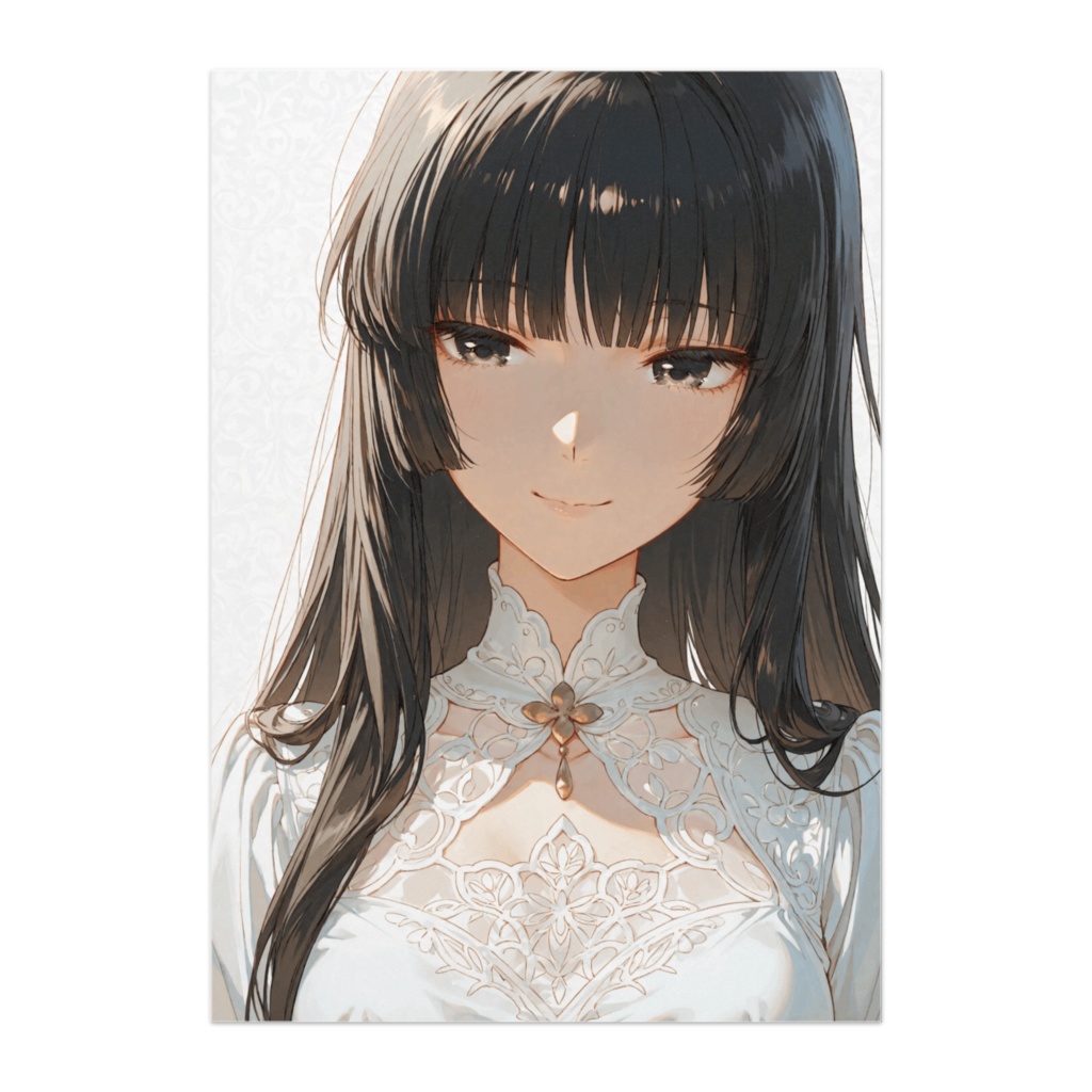 静かに微笑む黒髪の姫