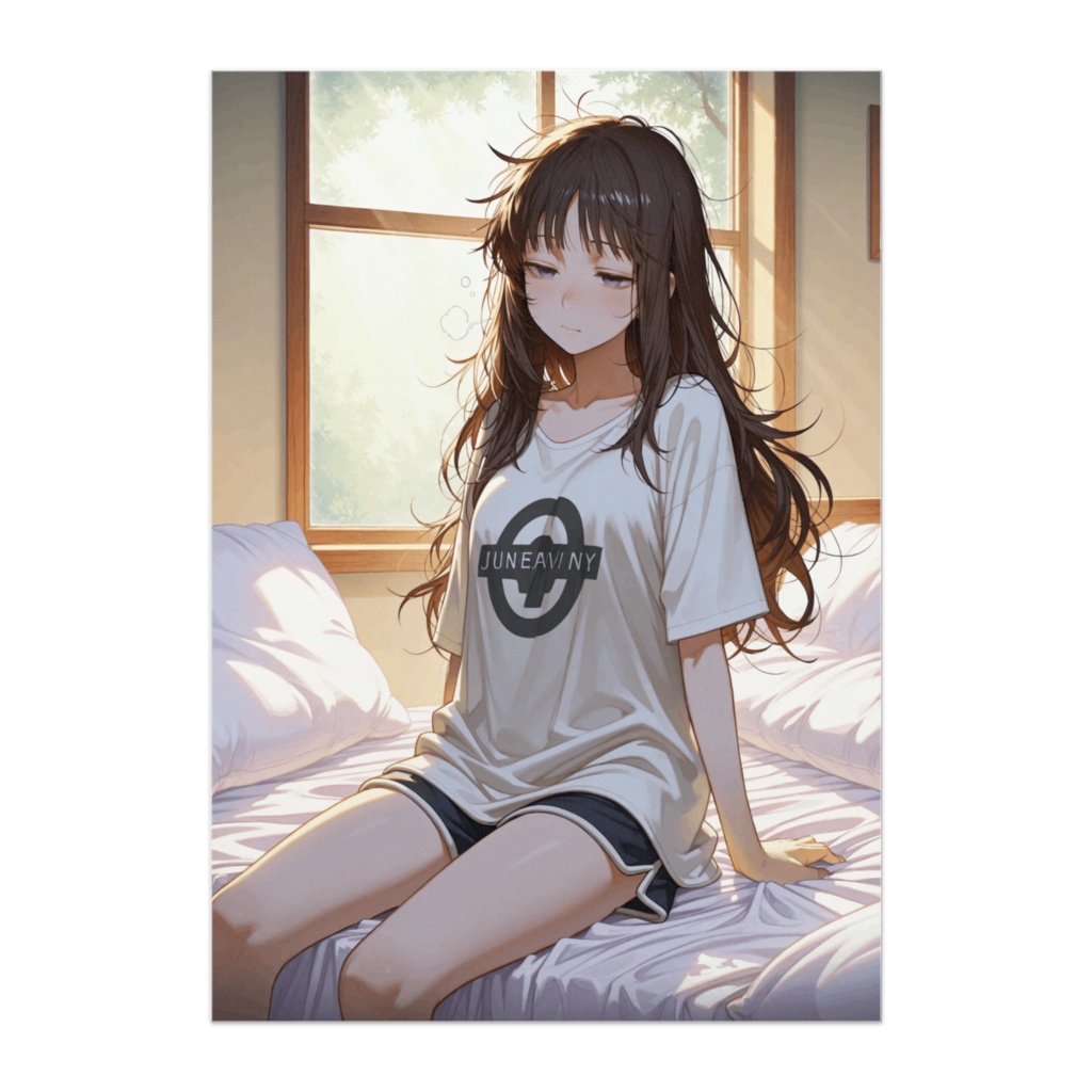 寝起きのくたびれ女子と柔らかな朝光