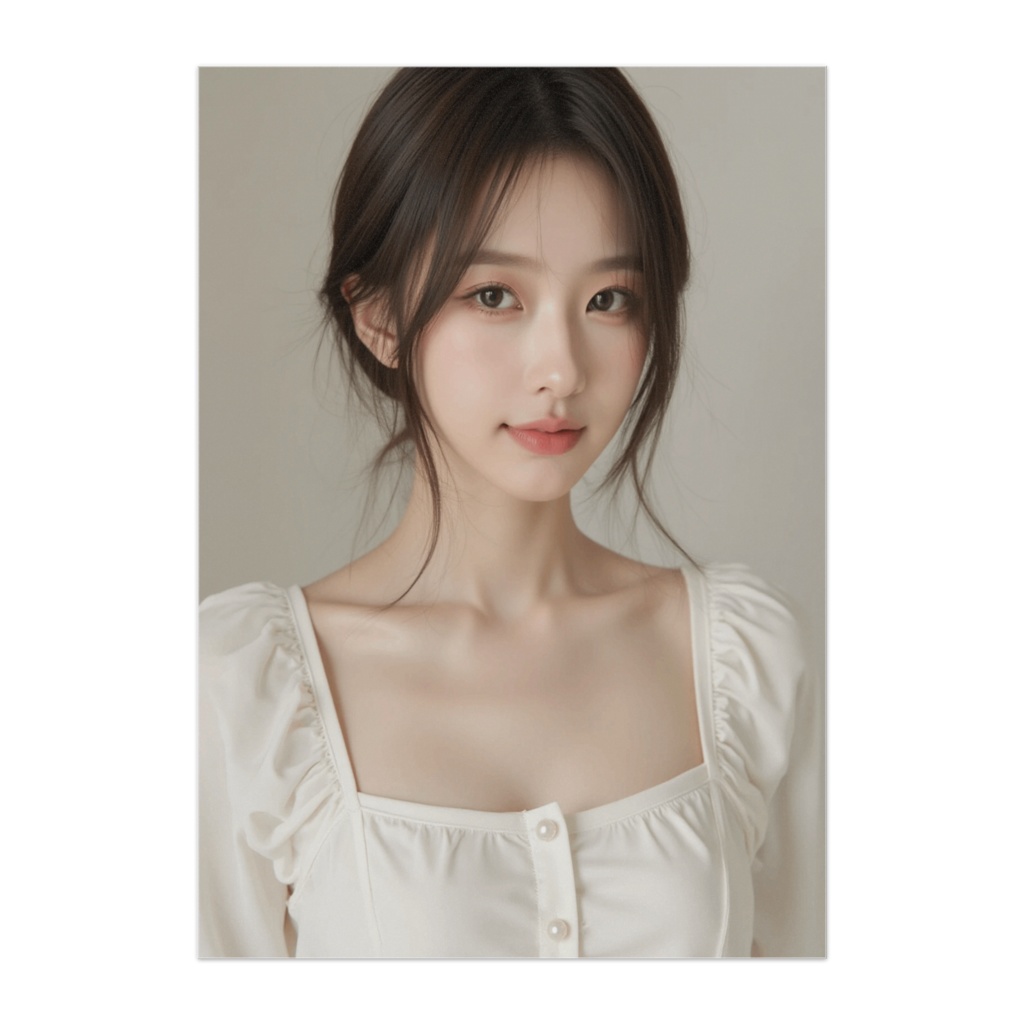 白ブラウスの癒しショートビューティ