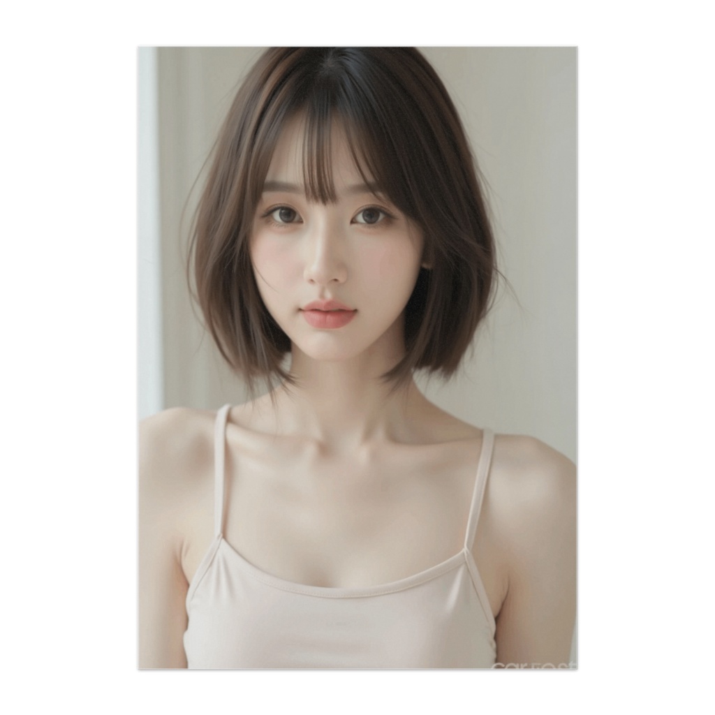 ほほえみショートボブの優しさ（ベージュ）