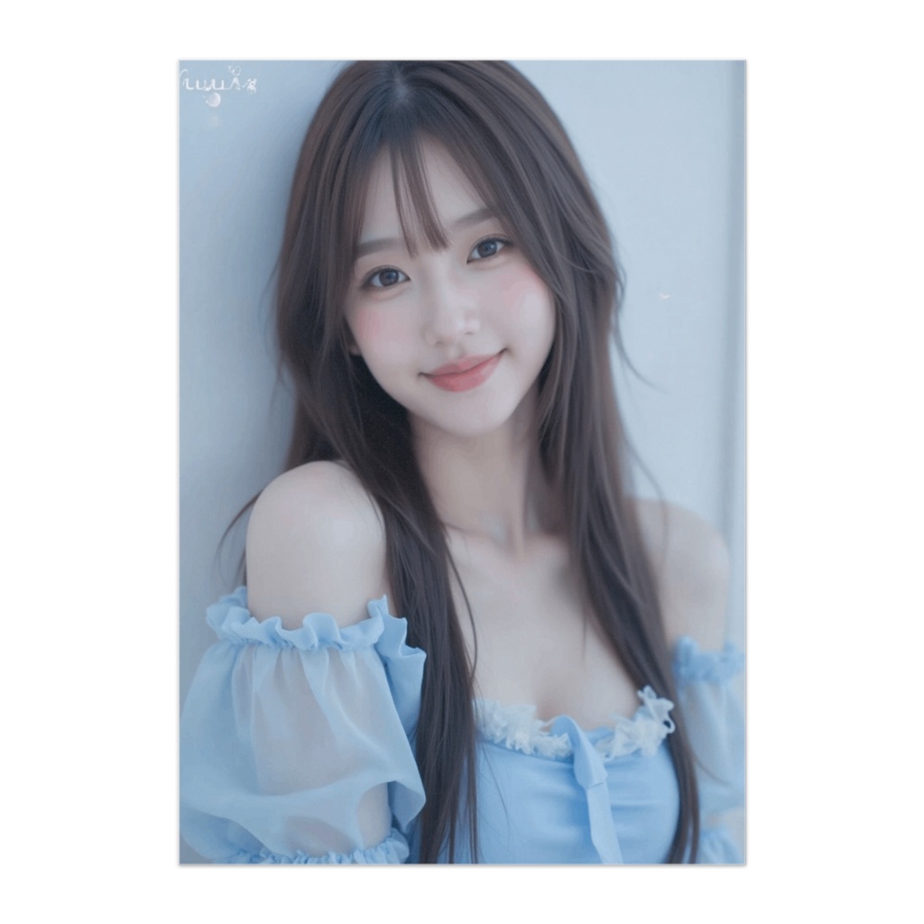 癒しの微笑みブルードレス・ポートレート