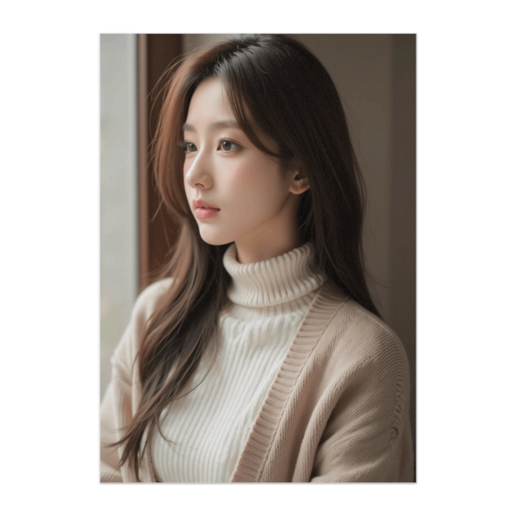 冬窓辺にそっと寄り添う横顔