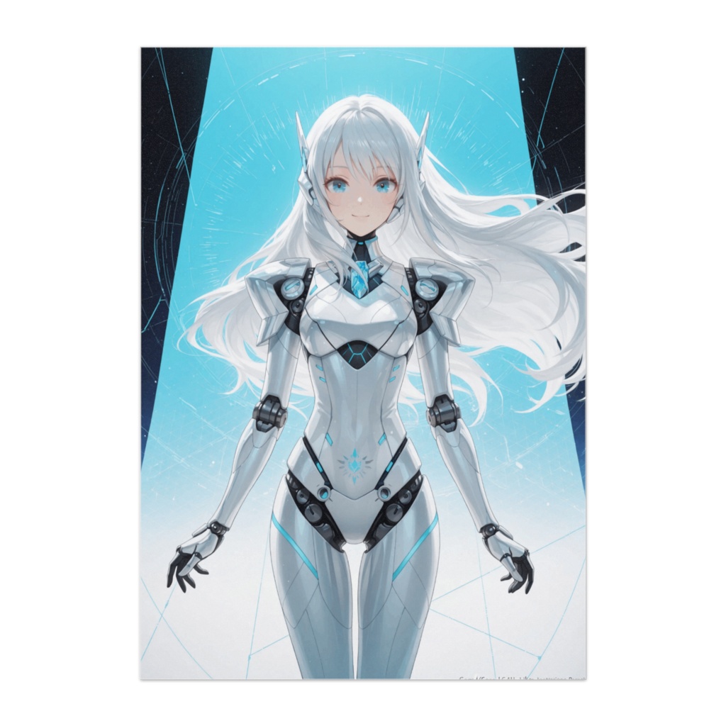 アクアクリスタルアンドロイドの清らかな光(イラスト風ポスター)