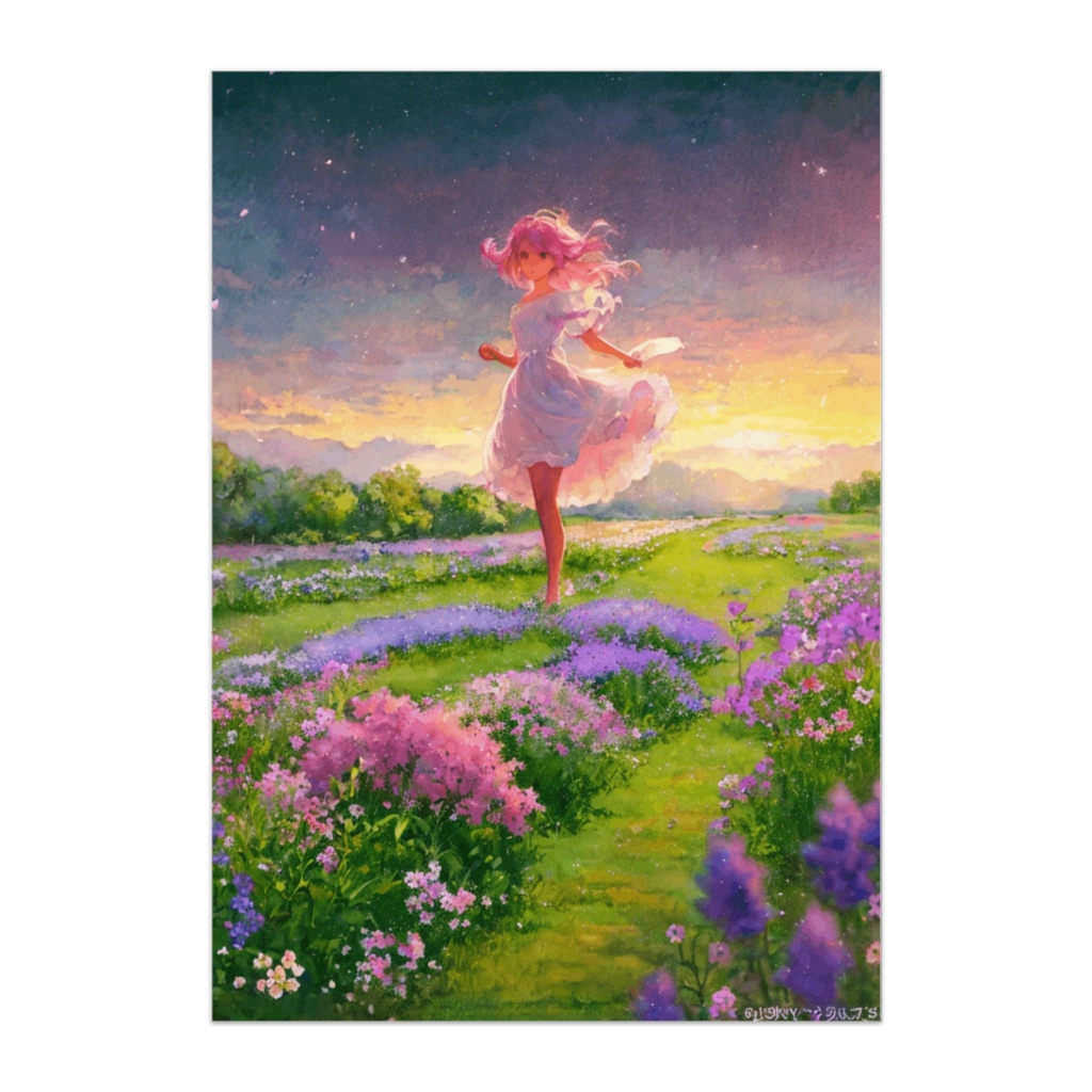 花園の風に舞う少女（ポスター）