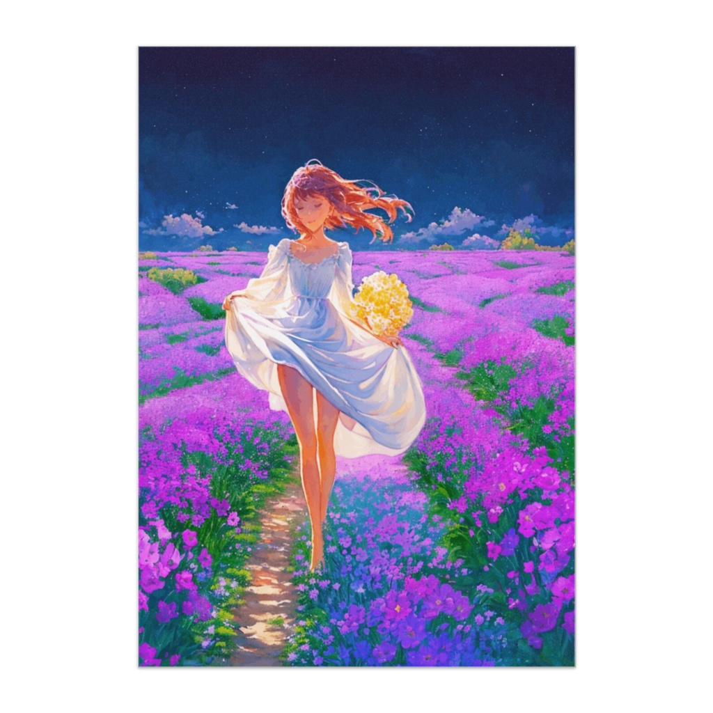 星降る花園を歩く少女(ポスター)