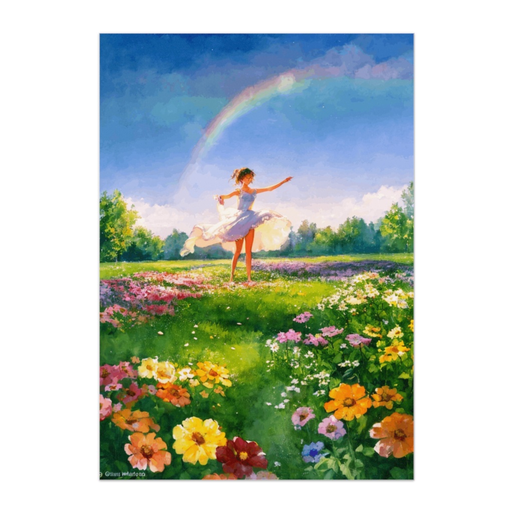 虹の下で踊る花園の少女（ポスター）