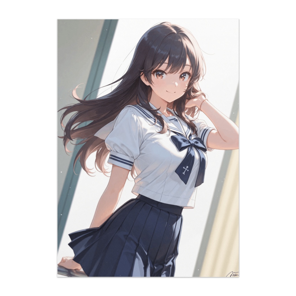 風にほどける午後の透明感 ― セーラー服の少女