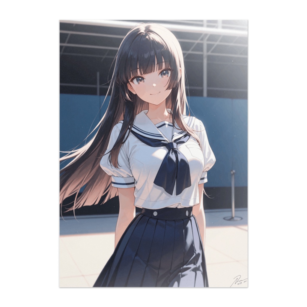 澄んだ想い ― 姫カットのセーラー服少女