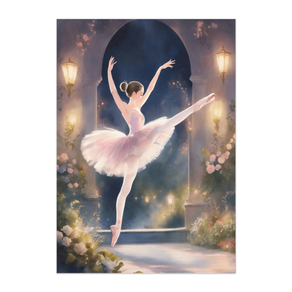 夜灯の回廊で舞うプリマ