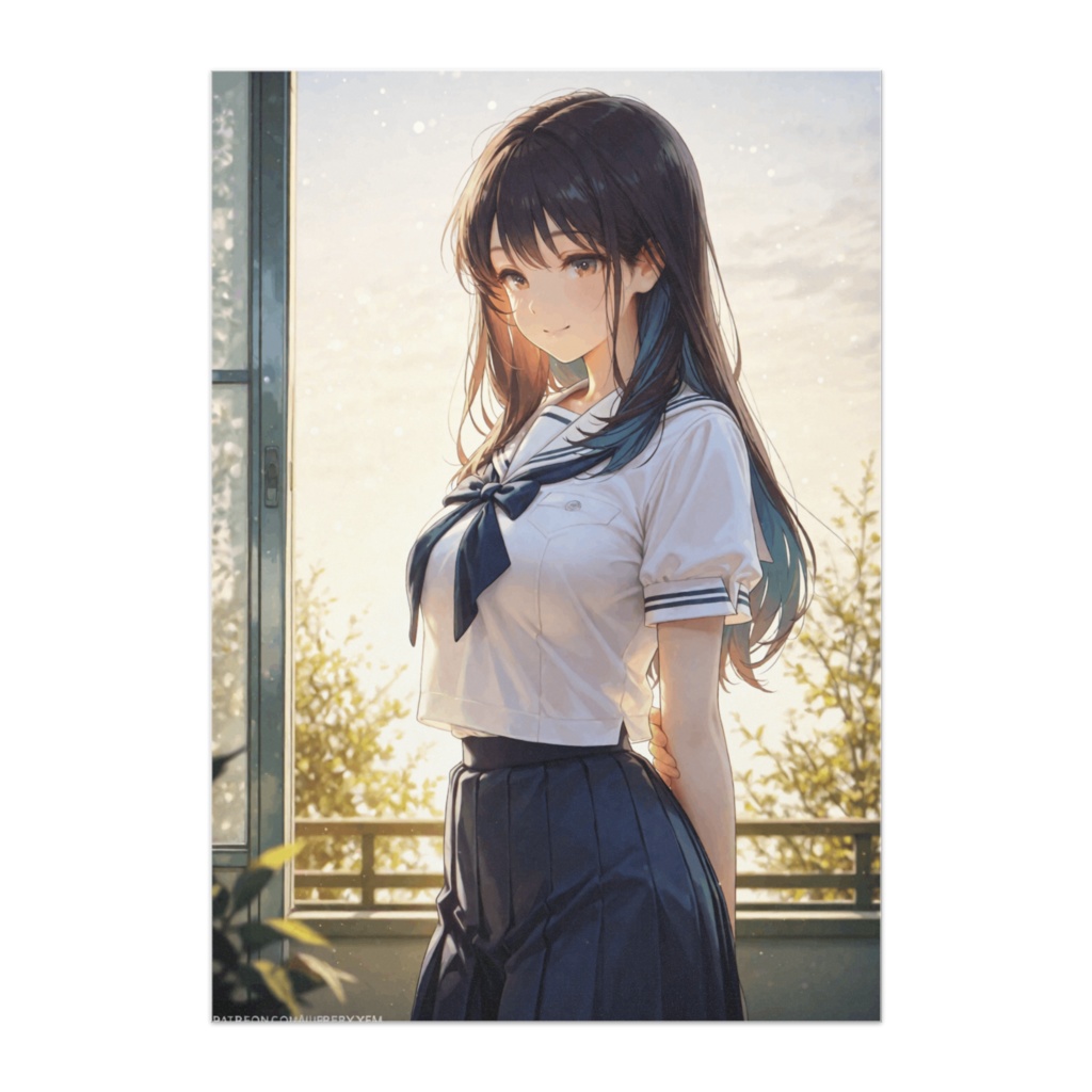 朝光に包まれて ― 透明感あふれるセーラー服少女