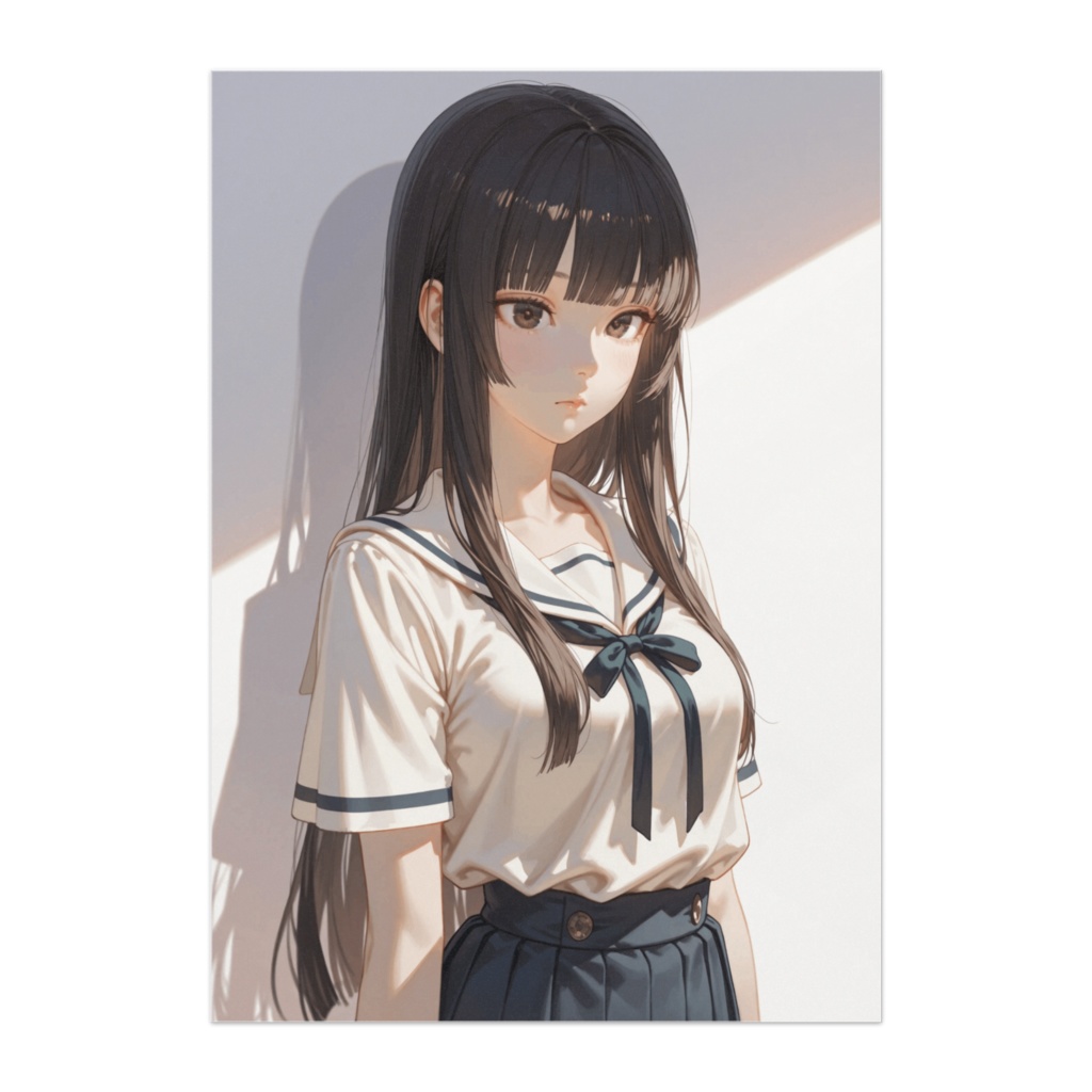 静かな時間の少女 ― セーラー服ポスター