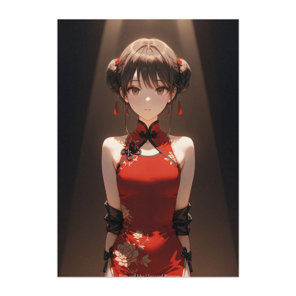 紅のきらめき ― 可憐なチャイナドレスの少女