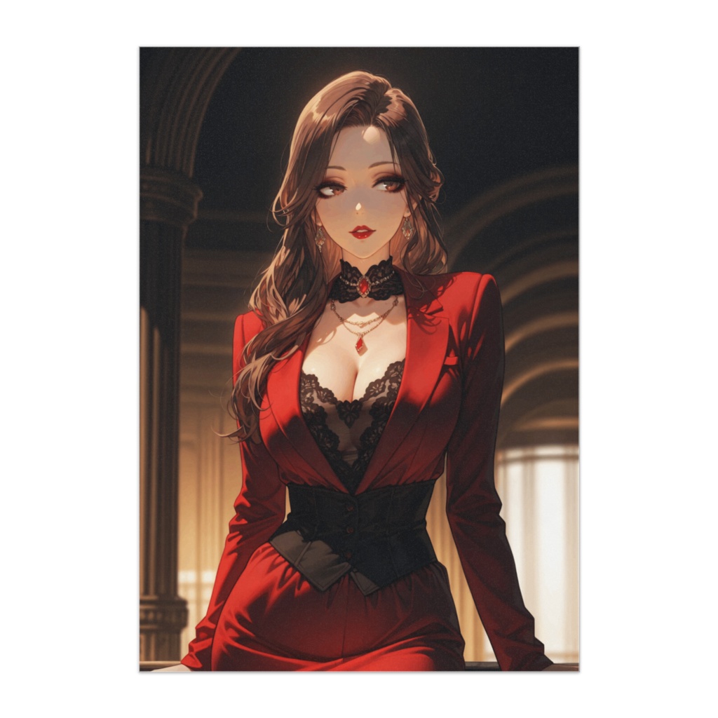 深紅に染まるクラシックホールの麗人