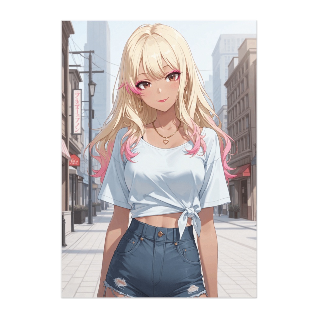 ナチュラル私服ギャル ― やさしさ漂う街角ポスター