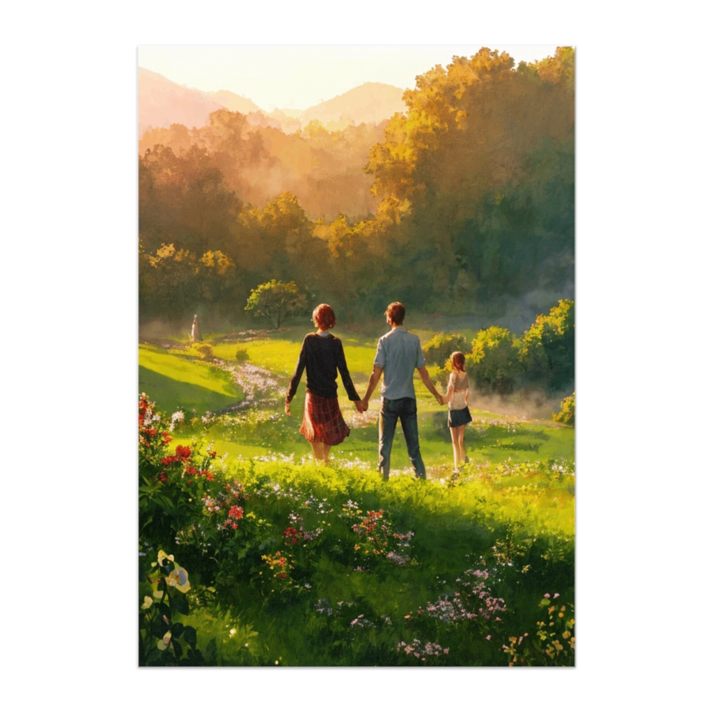 緑の丘の向こうへ ― 家族と歩く風景