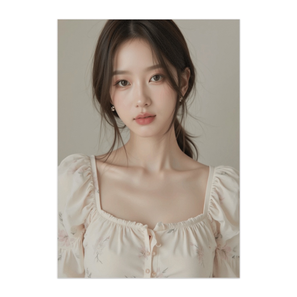 まっすぐなまなざし ― クリームトーンのやさしい肖像