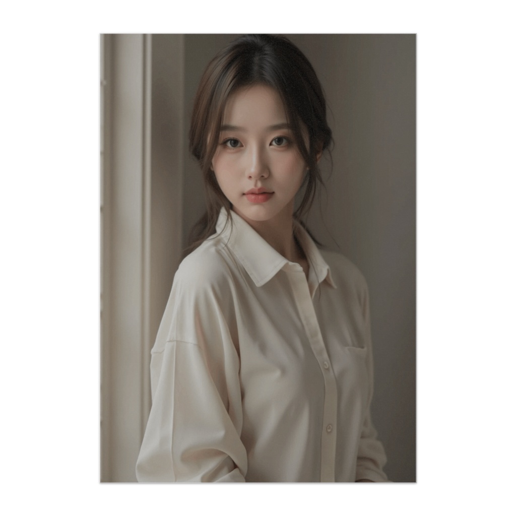 静かな朝 ― 白シャツに映る素顔の気配