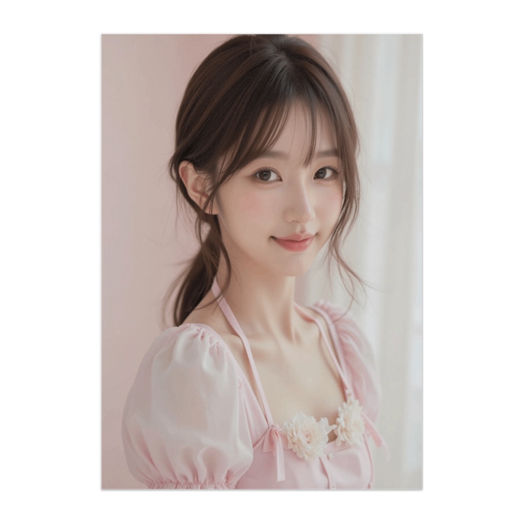 やさしい午後 ― 花飾りドレスの穏やかなまなざし