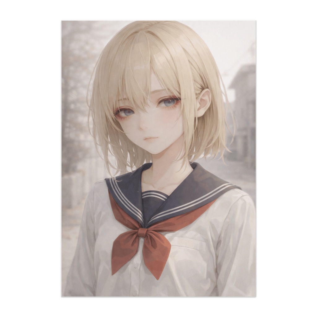 静かな午後に立つ少女