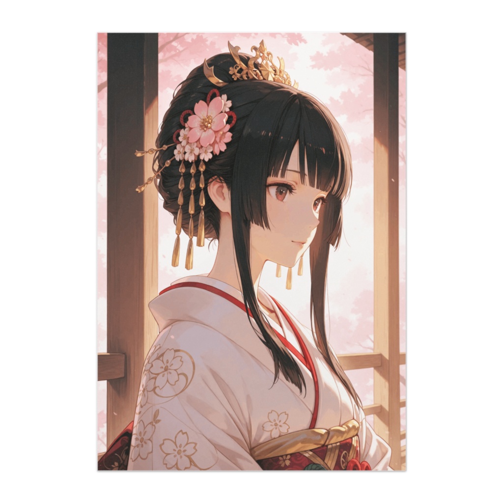 桜霞の和姫 ― 春光に包まれる横顔