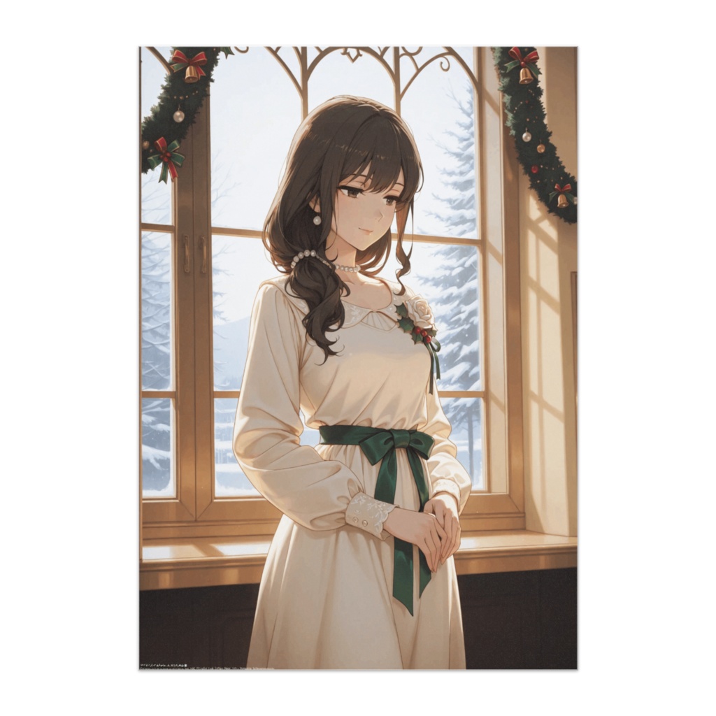 静かな冬窓のクラシッククリスマス