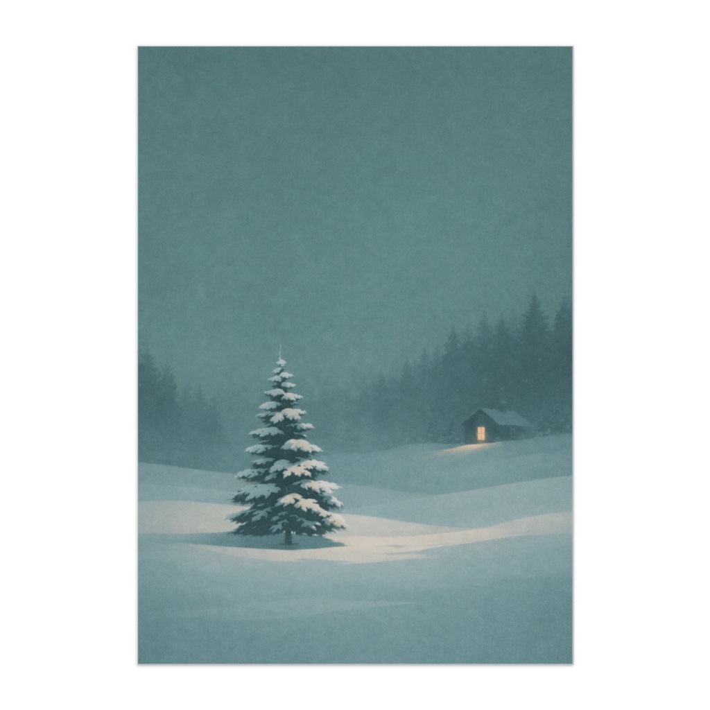 静寂の北欧クリスマス ― 雪原に灯るひとつの光
