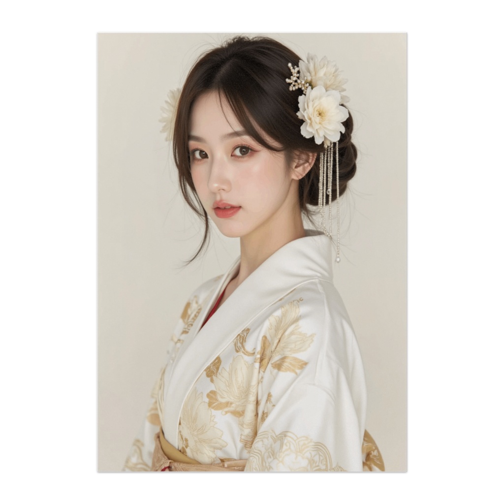 白金の花 ― 上品和装ポートレート