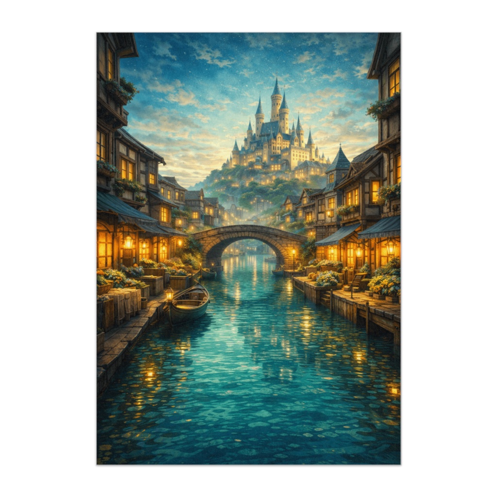 幻想王国の水都 ― 運河に映る灯り