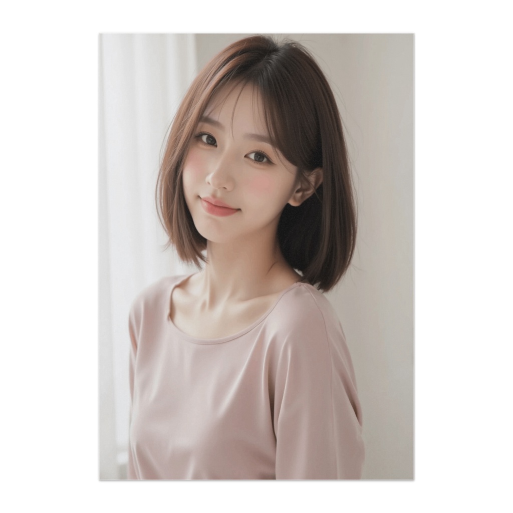 やわらかな光に微笑むリアル美女