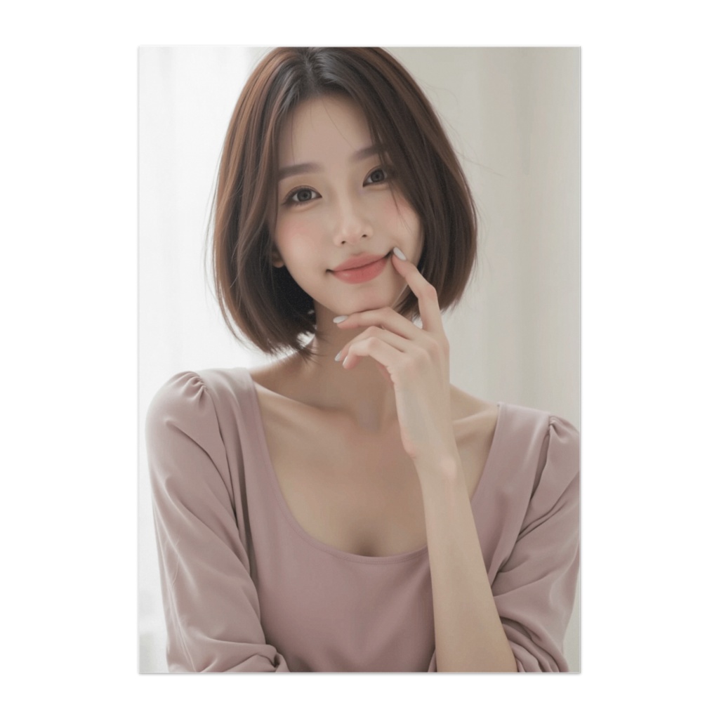 指先でからかう彼女 ― ダスティーピンク