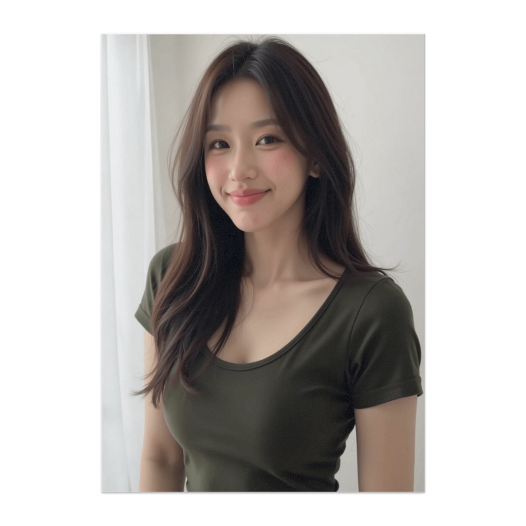 静かに微笑む彼女 ― ダークグリーン