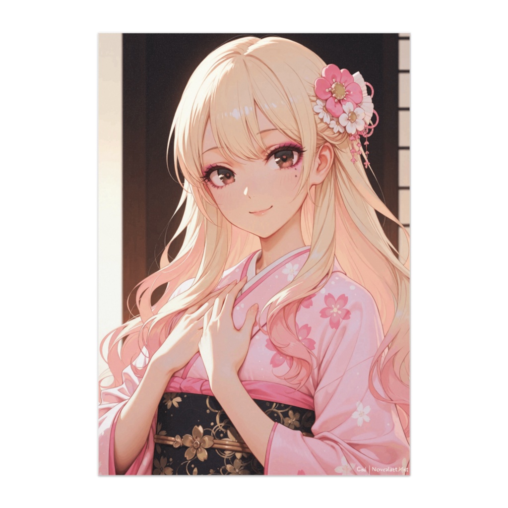 やわらかギャル振袖ポートレート｜ピンクフラワー