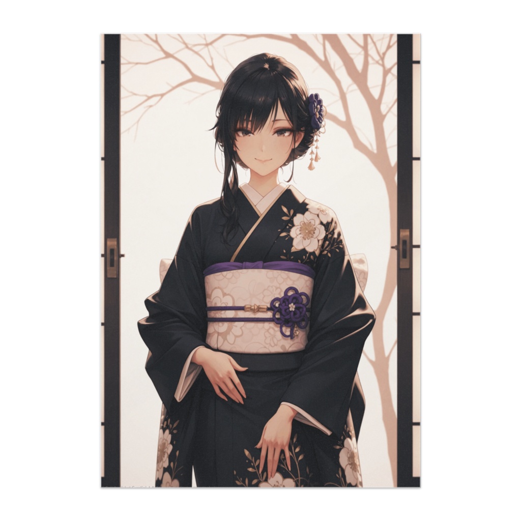 大人ギャル振袖ポートレート｜ブラックエレガンス
