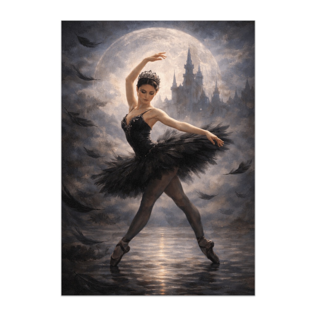 月下の黒鳥 ― 静寂に舞うバレリーナ