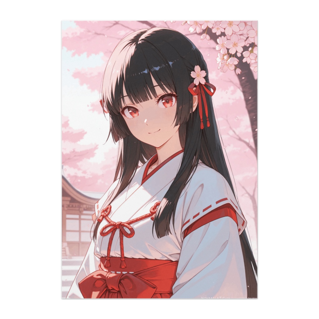 桜舞う境内の巫女さん ― 春に微笑むやさしい祈り