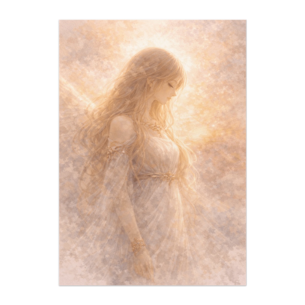 静かな祝福 ― 光に包まれる女神（ファインアート風）