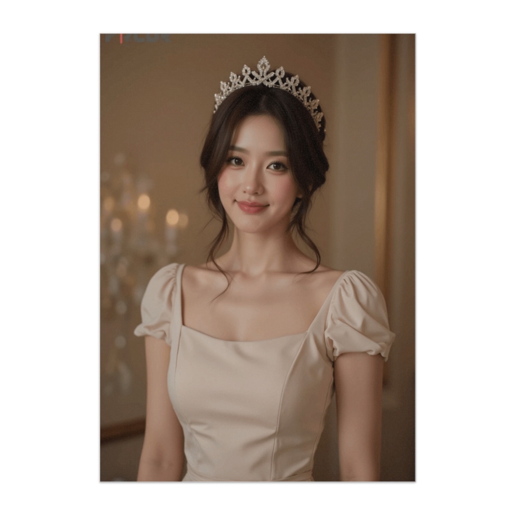 ティアラの微笑み ― 上品な正装ドレスのポートレート