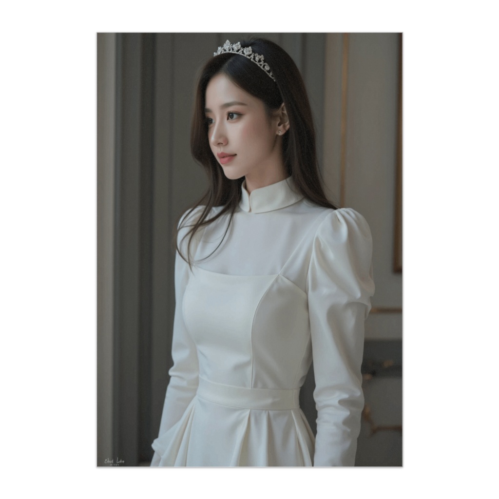 静かな余韻 ― 白い正装と横顔の肖像