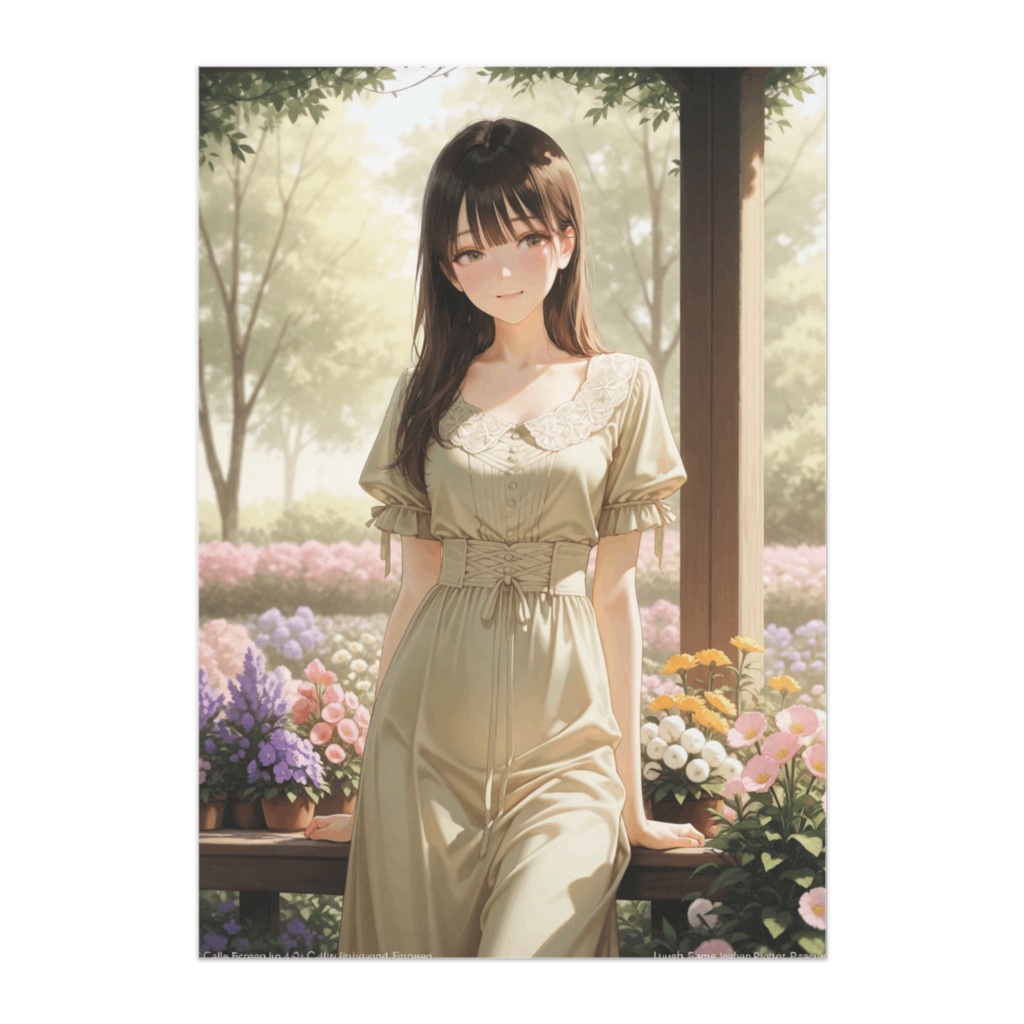 花に囲まれた午後のワンピース