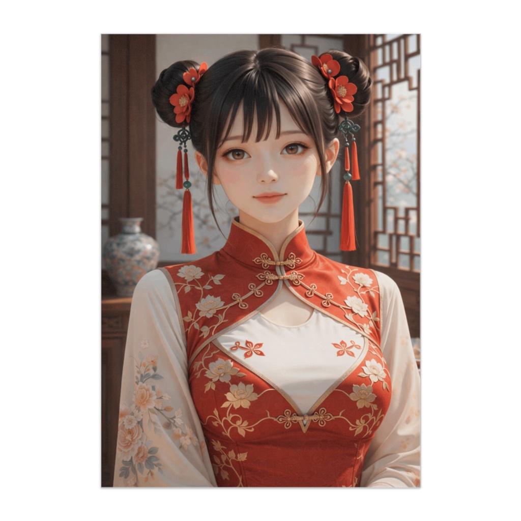 朱華 ― 赤と金のクラシカル・チャイナ美人